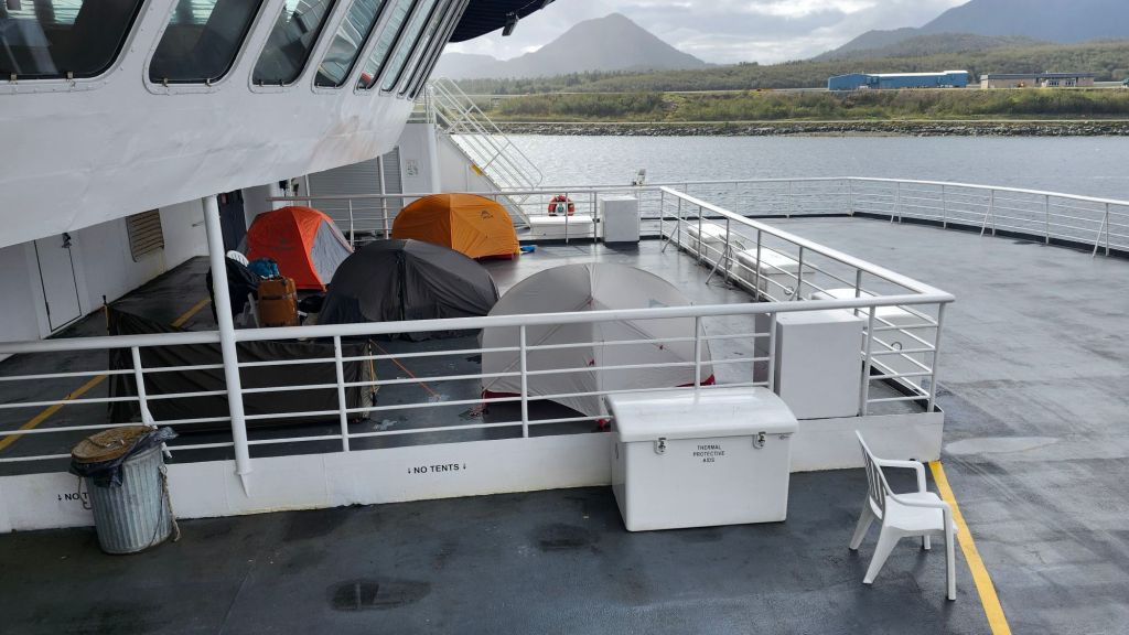 One Tent Area on MV Columbia Ferry