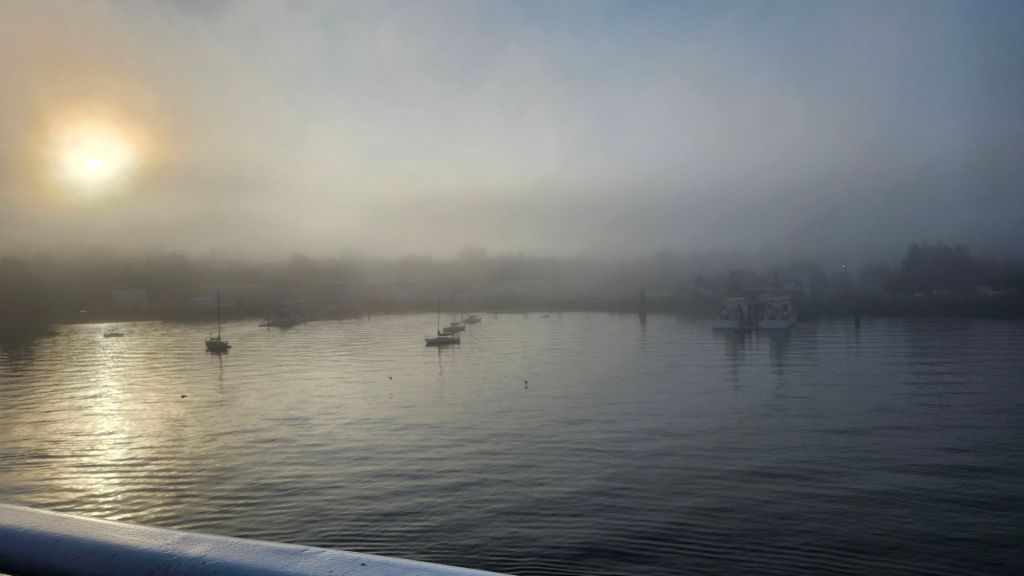 Foggy Sunrise at Bellingham Ferry Terminal 