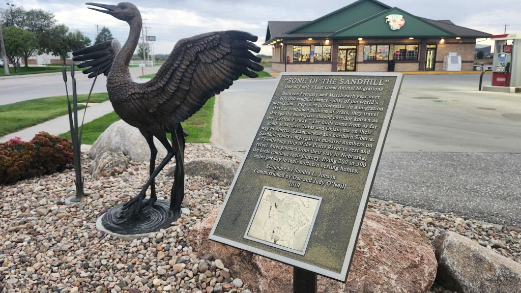 Sandhill Crane Statue in Kearney, NE