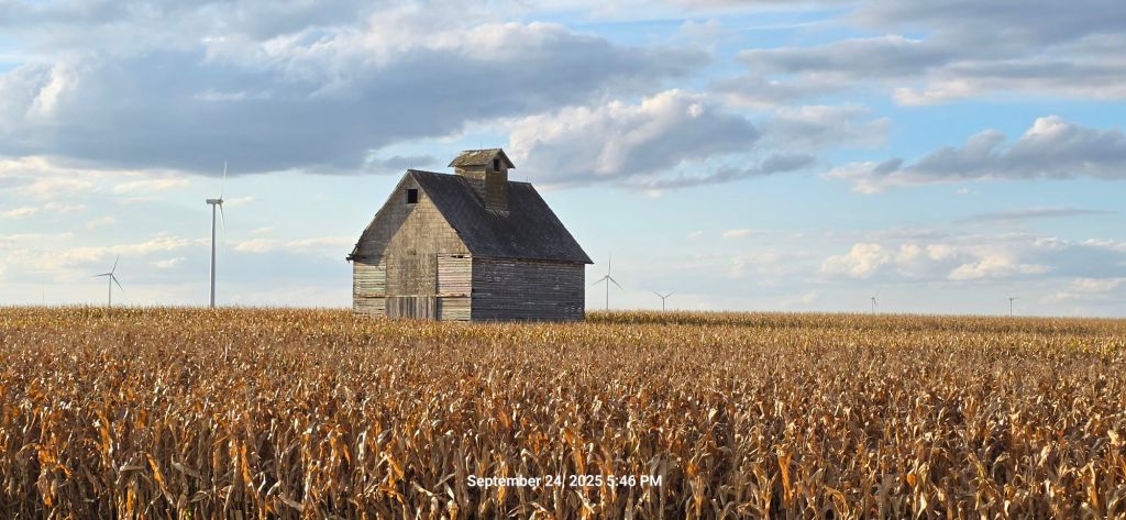 Old Barns and New Windmills in Illinois 