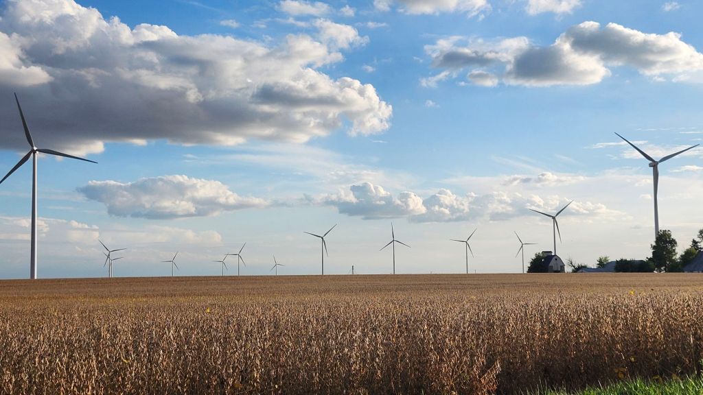 Old Barns and New Windmills in Illinois